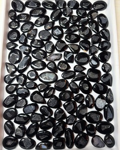Nouvelle Pierre d'Onyx Noir Naturel, Cabochon Druze Diamanté, Taille Personnalisée, Pierre Précieuse Non Montée pour la Fabrication de Bijoux - Product Image 3