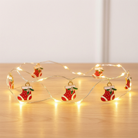 Guirlandes lumineuses LED en forme de chaussette de Noël, guirlandes féériques en fil de cuivre blanc chaud pour la décoration intérieure des fêtes, des arbres de Noël et des fêtes à domicile