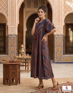 Vestido Kaftán Estampado para Mujer, Corte Holgado, Elegante, para Playa, Tela Suave, Ropa de Verano, para Resort o Isla, Venta al Por Mayor - Product Image 3