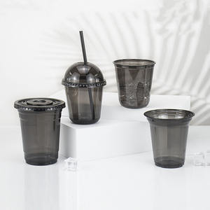 Gobelet à café glacé jetable en plastique transparent <span class=keywords><strong>noir</strong></span> PET de 12 oz, 16 oz, 22 oz avec couvercles, imprimé avec un logo personnalisé - Product Image 6