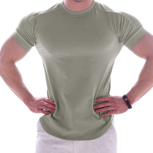 Camisetas Deportivas de Manga Corta para Hombre, Transpirables, de Spandex/Poliéster, Color Sólido, a la Moda, MOQ Bajo - Product Image 1