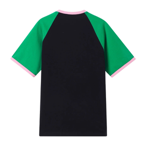 Chemise Raglan Premium pour Femme en Jersey, Couleurs Vert Blanc Noir, Douce, 100% Coton, Manches Courtes, Style Décontracté, Broderie Grecque - Product Image 2