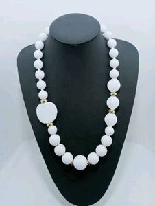 Collar de Cuentas Azul Marino y Blanco para Mujer, Joyería Clásica de Resina para Fiestas, Pieza Destacada de NEHA ENTERPRISES, Cadena de Eslabones a la Moda - Product Image 4