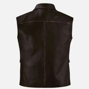 Trendy <b>Men</b> Casual Leather Vest Stylish Retro Sleeveless <b>Jacket</b> Breathable Fashionable Motorcycle <b>Biker</b> Slim Fit Autumn - Product Image 2