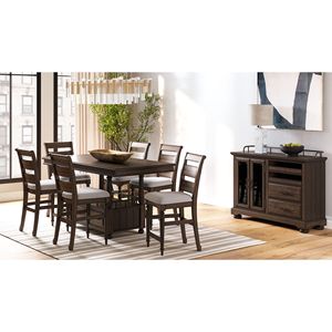 Chaise de salle à manger avec siège rembourré et dossier en forme d'échelle - Product Image 5