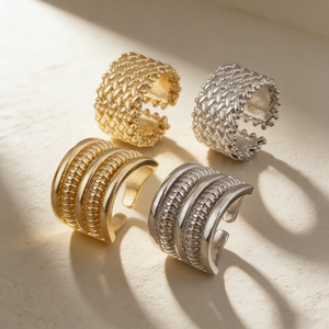 QIKU nuova forma di cintura di rame ciondolo anelli aperti per le donne uomini <span class=keywords><strong>Punk</strong></span> Rock stile regolabile dito gioielli alla moda regali - Product Image 1