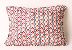 PAISLY EXPORTS Hand Block Print 100% Cotton Square Vintage Ivory Coral Floral Indian Decorative <b>Throw</b> Pillow Home Hotel Cushion - Product Image 2