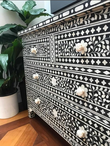Bone and Resin Inlay Handmade Home <b>Stool</b> and Ottoman for Living Room Furniture Modern Design for Hotel and Supermarket - Product Image 6