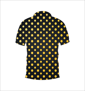 Polo pour homme noir et jaune à pois, personnalisable par sublimation, manches courtes, décontracté, respirant, léger, pour le golf - Product Image 2