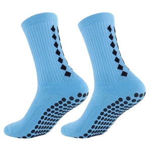 Light Blue Non-Slip Yoga <b>Socks</b> With Black Dots And Diamonds Ankle Length For Adults Summer Use - Product Image 1
