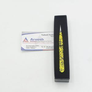 Pince d'extension de cils jaune double ton d'isolation en acier inoxydable avec logo personnalisé en gros - Product Image 5