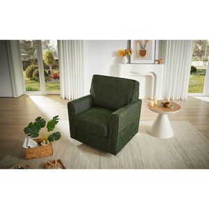 Poltrona con botte di accento girevole a 360 gradi con tasche laterali sedia da soggiorno verde per ufficio o uso alberghiero - Product Image 4