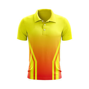 เสื้อโปโลคริกเก็ตชาย แขนสั้น ผลิตจากโพลีเอสเตอร์ 100% รับสั่งทำด้วยเทคนิคการพิมพ์แบบ Sublimation สำหรับชุดกีฬาคริกเก็ต มีจำหน่ายแล้ว - Product Image 3