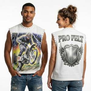 เสื้อกล้ามลำลองสไตล์สตรีทแวร์ ผ้าฝ้าย สำหรับออกกำลังกาย ใส่สบายในฤดูร้อน แบบโอเวอร์ไซส์ พิมพ์ลายกราฟิกนูน น้ำหนักเบา รับผลิตแบบ OEM ODM สำหรับผู้ชาย - Product Image 2