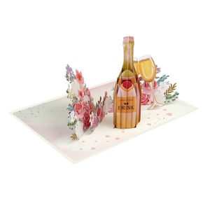 การ์ดอวยพรแบบป๊อปอัพทำมือ3D งานตามสั่งการ์ดแต่งงานพิมพ์ลายออฟเซตการ์ดเชิญสำหรับฉลองงานแต่งงานการออกแบบงานฝีมือ - Product Image 5