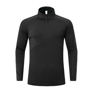 Camisetas deportivas activas con cremallera, manga larga, cuello alto, transpirables y de secado rápido. - Product Image 1