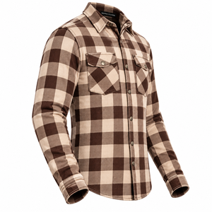 Chemise en flanelle à carreaux rouges et noirs pour homme Manwa Leather, manches longues, boutonnée, style western, chemise de protection. - Product Image 3