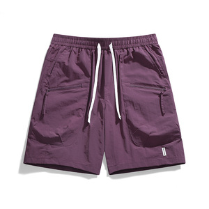 Shorts en toile à motif écossais pour homme avec cordon de serrage à la taille, décontractés, respirants, séchage rapide, anti-UV, taille mi-haute, avec poches - Product Image 3