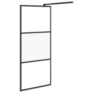 Mampara de Ducha Negra de 35.4"x76.8" con Estante, Vidrio ESG y Marco de Aluminio - Product Image 5