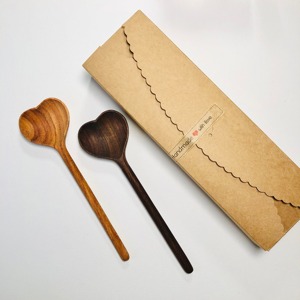 Cuchara de servir de madera natural con acabado liso, apta para lavavajillas, reutilizable, ecológica, utensilio de cocina para el hogar - Product Image 2