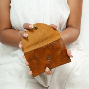 Hand Tooled Carving Small <b>Wristlet</b> Coin Purse Western Hair On Cowhide Leather Multi Uses Mini Wallet For Women Western Gifts - Product Image 2