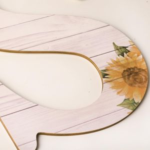 Grandi Lettere in Legno Rustico da 12 Pollici, Decorate con Girasoli, Insegne da Parete in Legno per Arredamento Casa - Product Image 3