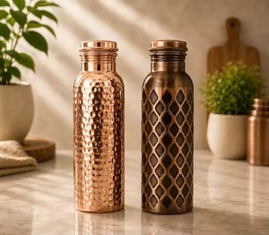 Handmade pure copper bottle 32oz direct drinking bottle Joint less copper design Export quality <b>drinkware</b> - Product Image 6