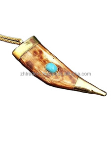 Collier pendentif en os de buffle véritable naturel 100% Bijoux en corne de buffle faits à la main d'Inde - Product Image 2