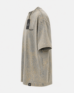 เสื้อยืดโอเวอร์ไซส์สีเทาพิมพ์ลายสำหรับผู้ชายรุ่นใหม่ล่าสุด คอกลม แขนสั้น สวมใส่สบาย ผลิตจากผ้าฝ้าย 100% ล้างสีแบบแอซิดวอช - Product Image 3