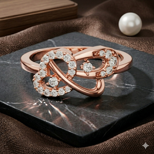 Anillo de Diamantes con Nudo en Oro Rosa para Mujer, Diamante Cultivado en Laboratorio, Halo Infinito, Joyería Nupcial, Regalo, Joyería Fina, Fabricante OEM ODM, Venta al por Mayor - Product Image 1