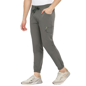 Manufactures Gray Quick Dry Cargo Sweatpants Elastic Waist Drawstring Casual Joggers with Pockets Autumn Wear Trousers For Sale - Product Image 3