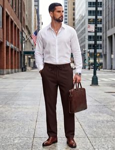 Pantalon de détente en coton pour homme, coupe décontractée, léger, confortable, tricoté, écologique, coupe droite, vente en gros - Product Image 3
