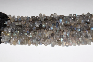 Perles en forme de poire à facettes en labradorite 5*7mm 8 pouces brin de pierre naturelle à coupe latérale pour la fabrication de bijoux - Product Image 4