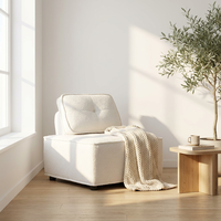 Canapé modulaire moderne blanc en bouclette, livré en boîte, entièrement compressé sous vide avec petit emballage pour siège, fabriqué au Zhejiang