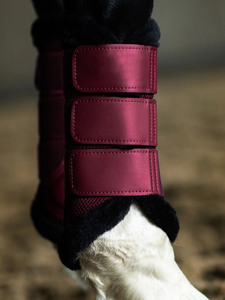 Protège-tendons de cheval en caoutchouc éponge bordeaux, respirants, pour l'extérieur, couleur unie, équipement de protection et de soutien des jambes - Product Image 3