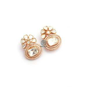 Tia Moissanite Designer Fashion Stud Earrings - Product Image 2
