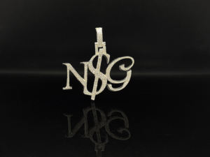 สร้อยคอจี้รูปไอคอนแร็ปประดับเพชร CZ สุดหรู - Product Image 4