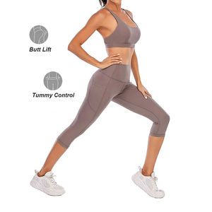 Leggings Capri pour femmes de haute qualité, décontractés et respirants, pour la gym, le yoga, la remise en forme, service OEM, leggings personnalisés pour femmes - Product Image 4