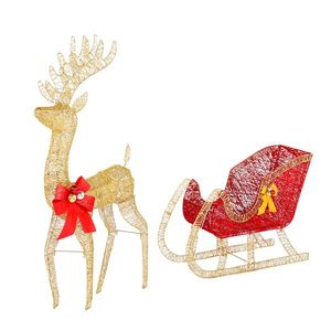 Courtyard Elk 3000V 360W Christmas Lights Decoration 74*20*120cm Christmas Lighted Elk Ornament - Product Image 3