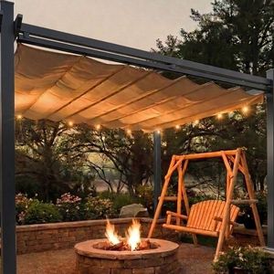 Pergola Retrattile in Alluminio per Esterni con Tettoia 10 X 13 Piedi - Product Image 4