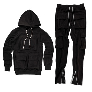 Survêtements d'outillage personnalisés de couleur unie 6 poches pantalons longs et combinaisons de jogging à capuche pour hommes fabriqués par Ludanza Industries USA 2024 - Product Image 4