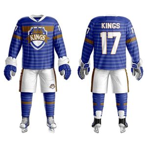 Jersey de Hockey sobre Hielo Personalizado, Uniforme de Equipo Sublimado, Franjas en los Hombros y Mangas, Nombre, Número, Escudo, Juvenil y Adulto - Product Image 2