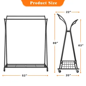 Premium Modern Iron <b>Clothes</b> <b>Rack</b> for Home Furniture Wholesale Supply Handmade Boutique Clothing Display <b>Rack</b> with Powder Coated - Product Image 3