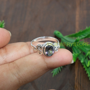 Anillo de Topacio Místico, Anillo de Plata de Ley 925, Anillos de Compromiso y Boda Hechos a Mano para Mujer, Joyería de Topacio Místico, Regalo de Navidad para Ella - Product Image 5
