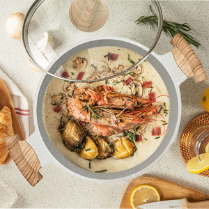 Stylish Non Stick Casserole Pot With Titanium Enhanced Coating Durable Aluminum Construction Tempered Glass Lid - Product Image 6