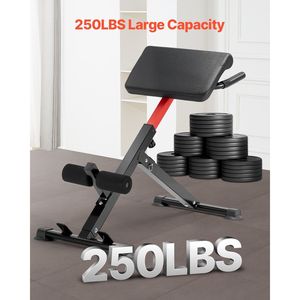 Chaise romaine pliable réglable 250 lb, banc d'hyperextension, équipement d'exercice multifonction pour l'entraînement des fessiers - Product Image 3