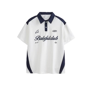 Camiseta Polo Holgada para Hombre, Casual, Estampada, 100% Algodón, Larga, con Patrón 3D Lavado, Transpirable, para Gimnasio - Product Image 3
