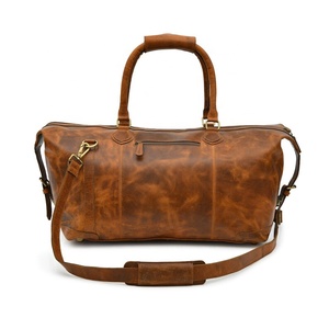 Bolsas de Viaje de Gran Capacidad y Alta Calidad, Bolsa de Lona Vintage de Cuero Genuino para Viajes de Negocios - Product Image 2
