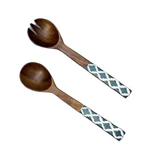 Cuchara de madera hecha a mano con mango de resina, cuchara de cocina con mango con incrustaciones de resina - Product Image 1