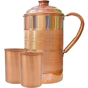 Jarra de Cobre Martillado Artesanal de Gran Venta con 2 Vasos a Juego, Set de Cocina y Comedor, Vajilla Duradera y Elegante - Product Image 4